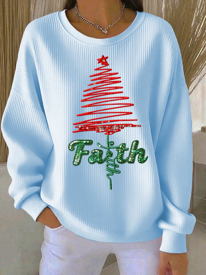 Women's Casual Faith Christmas Sweatshirt