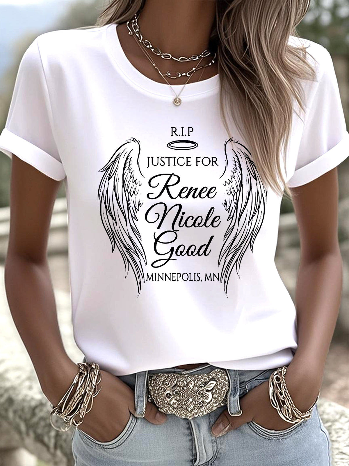 Famous singer Colorful Casual Printed Crew Neck T-shirts