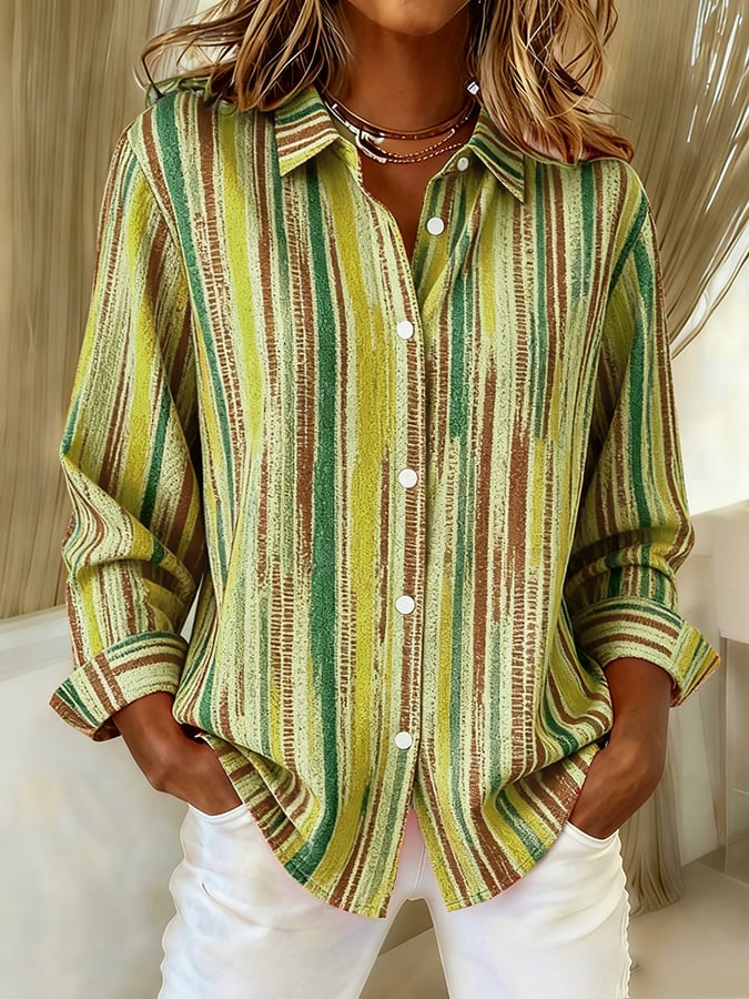 Women's Casual Retro Autumn Gradient Shirt
