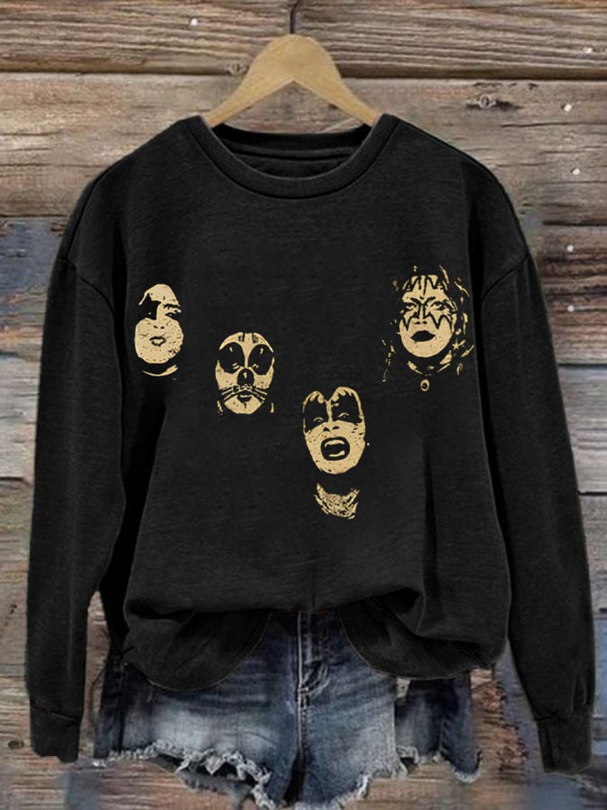 Women's Rock Music Printed Sweatshirt
