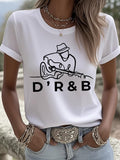 Women's Music Lover Print Short Sleeve T-Shirt
