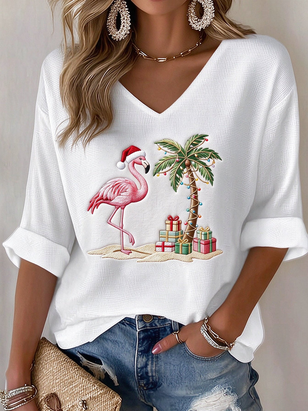 Women's Christmas Print Shirt