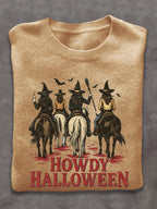 Howdy Witch West Halloween Art Print Thin Sweater