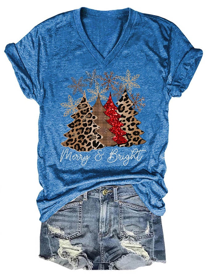 Christmas printed casual T-shirt