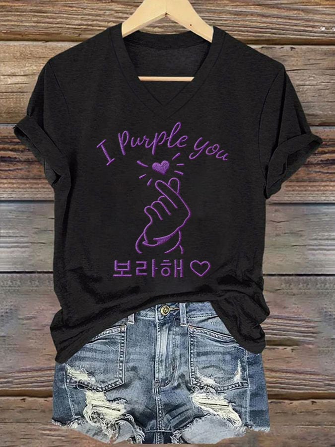 Women's K-pop  Print Casual T-Shirt