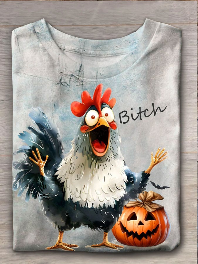 Women's Vintage Halloween Print T-Shirt