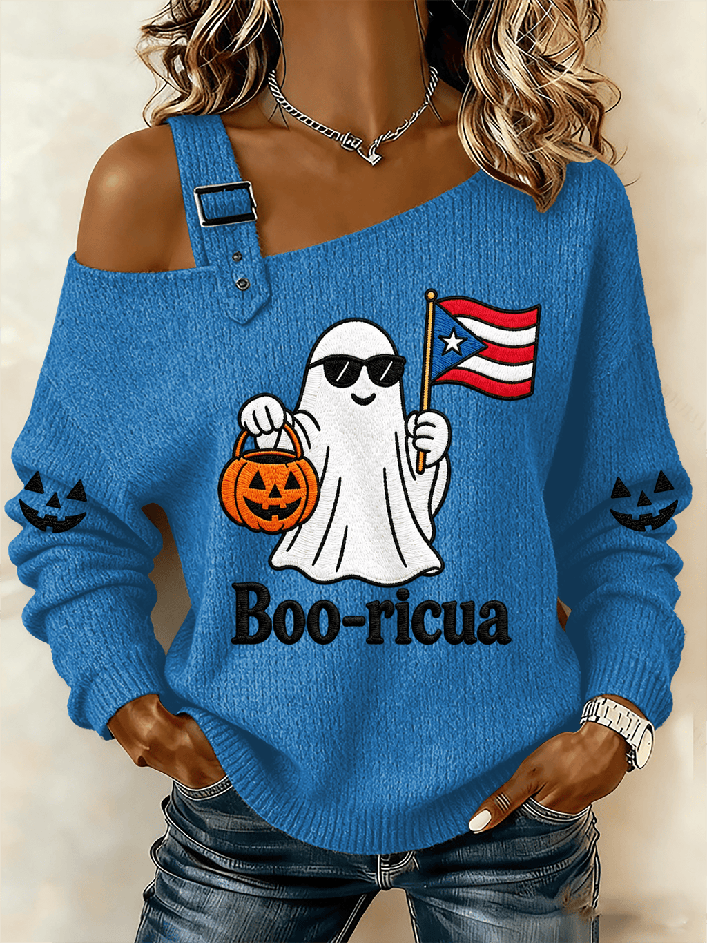 Women's Halloween In Puerto Rico Print Top
