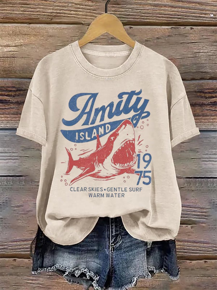 Women's Shark 1975 Printed Short-Sleeved T-Shirt
