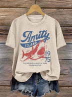 Women's Shark 1975 Printed Short-Sleeved T-Shirt