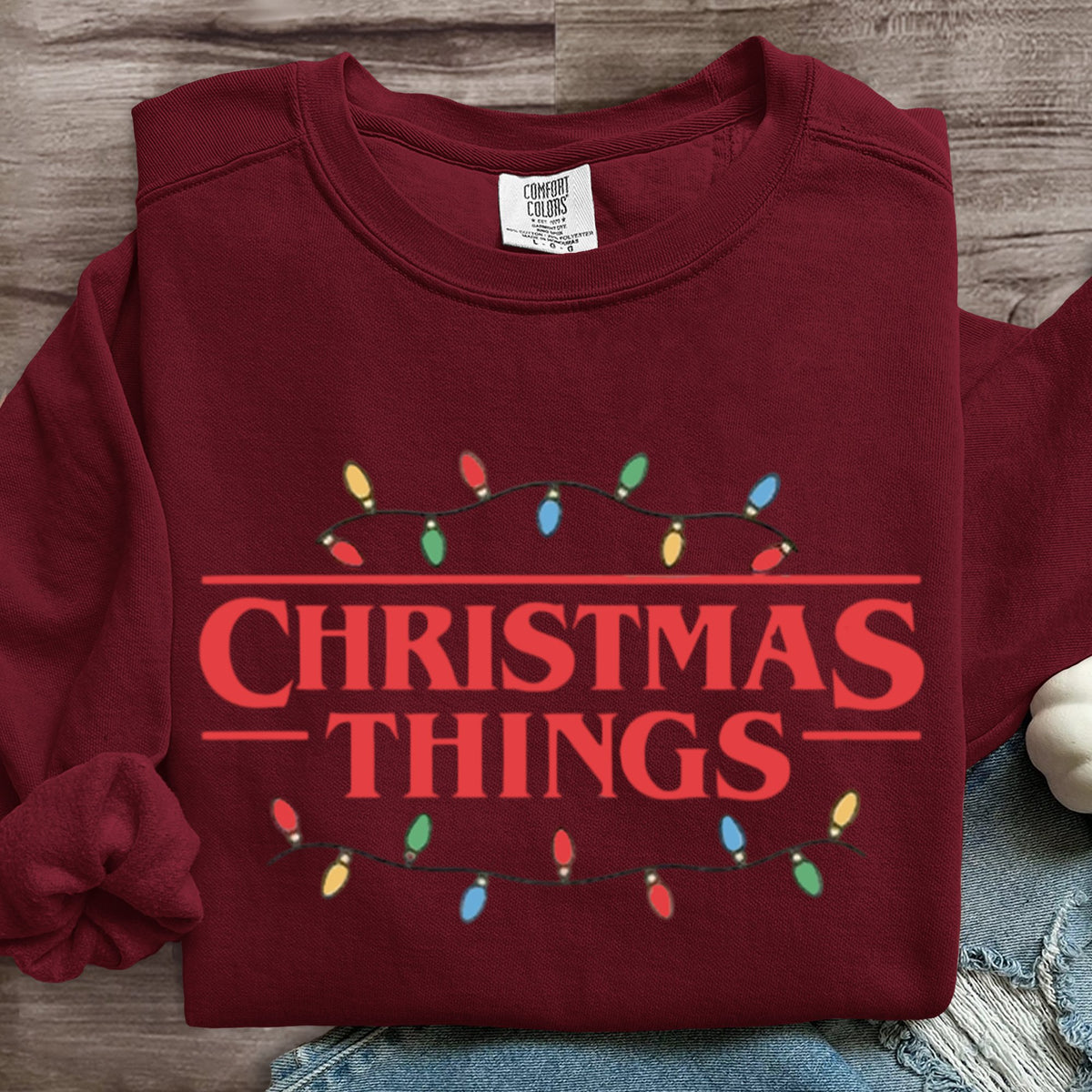 Christmas Things Upside Down Art Print Sweatshirt