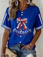 Women's  Baseball  Print Shirt