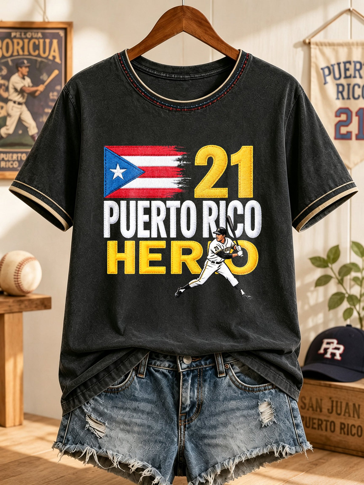 Women's Baseball Print T-shirt