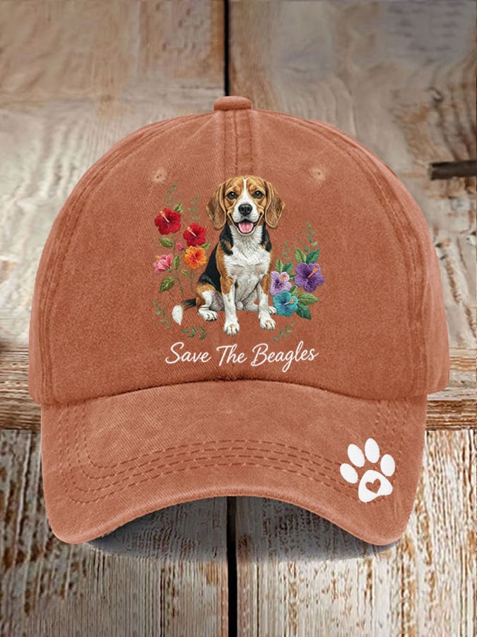 Unisex Save The Beagles Printed Hat