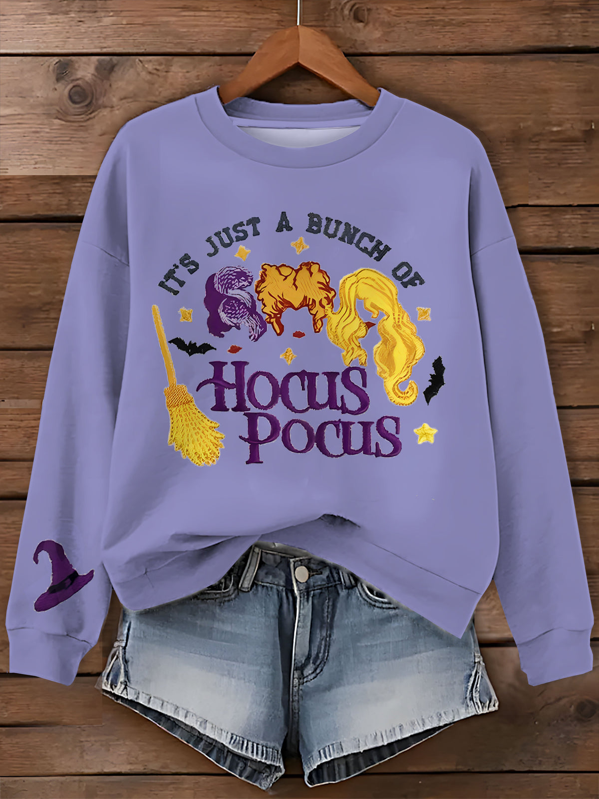 Women's Halloween Crew Neck Print Sweatshirt