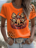 Women's Casual Autumn Pumpkin T-shirt