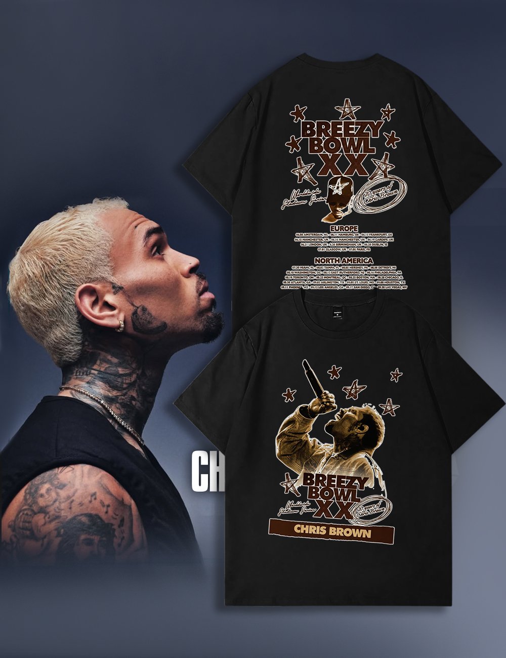 Breezy Bowl XX Heads Up and Sing Print T-shirt