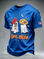 Men's Puerto Rico Halloween Printed Short-Sleeve T-Shirt