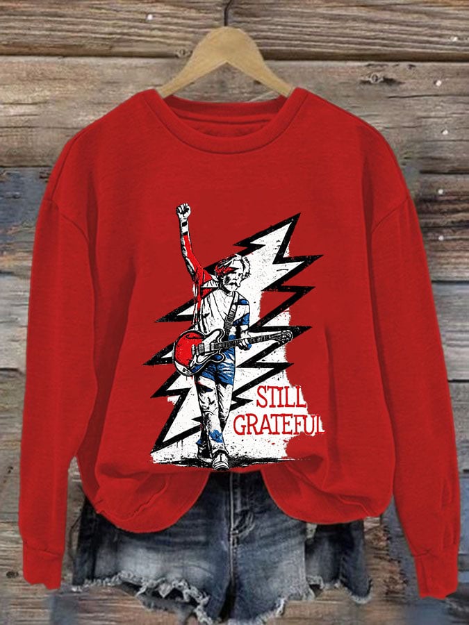 Women's Casual Printed Long-Sleeve Sweatshirt