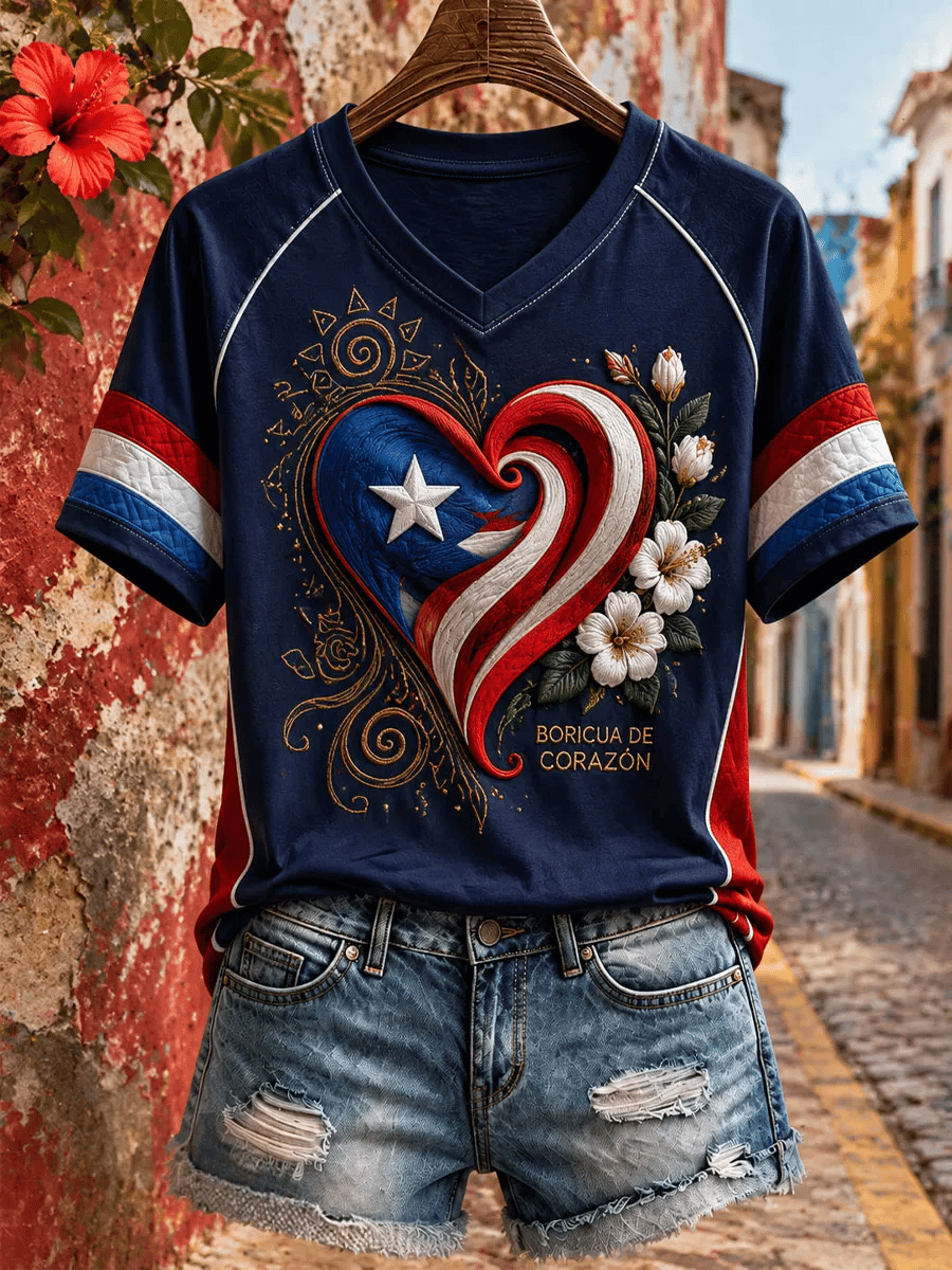 Women's Puerto Rican Art Print Top
