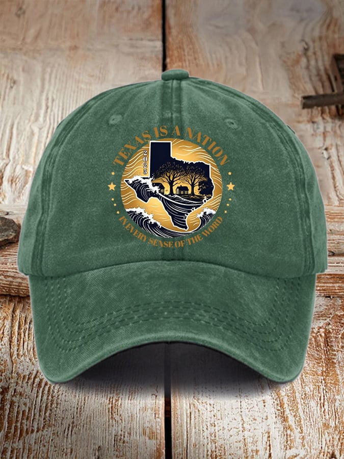 Retro Texas Strong Texas Is A Nation In Every Sense Of The Word Print Baseball Cap