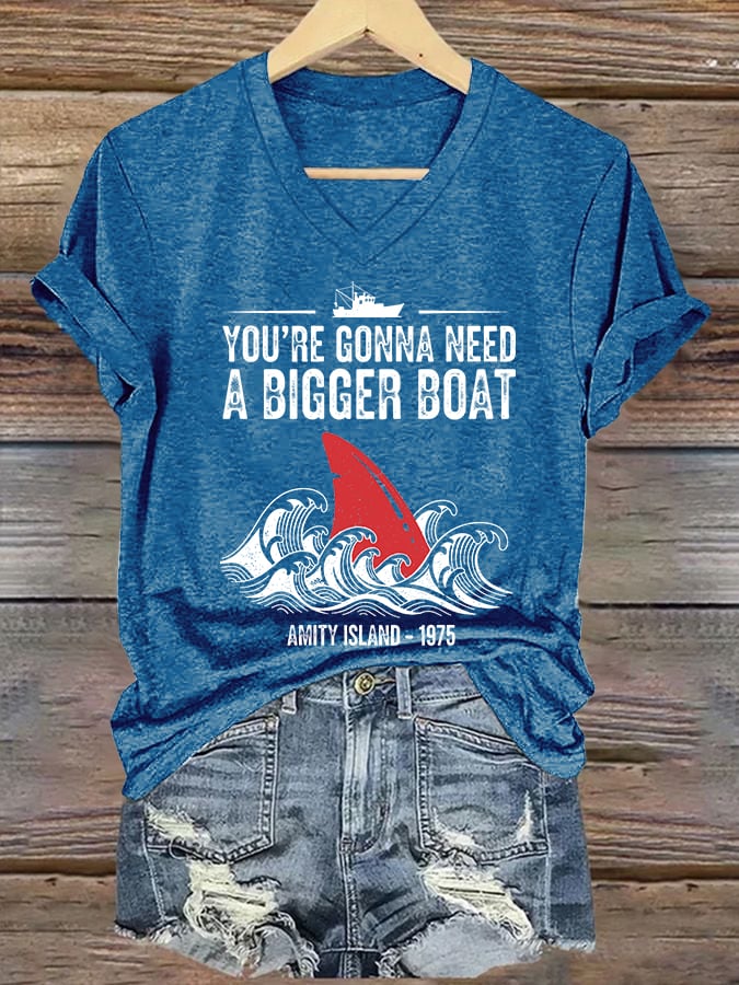 Women's Amity Island 1975 Print T-shirt