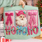 Faux Yarn Santa Claus Christmas Art Print Sweatshirt
