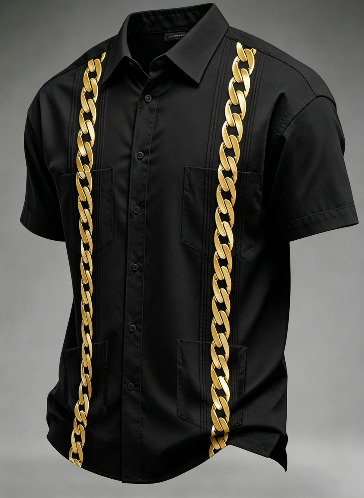 Men's Stylish Business Shirt with Artistic Multi-Pocket Design