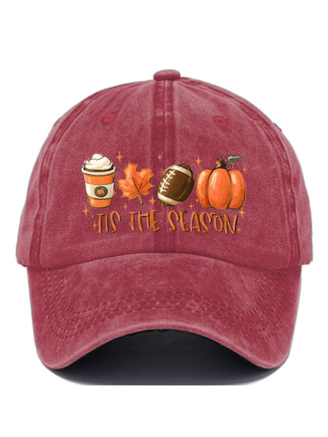 Tis The Season Football Print Baseball Cap