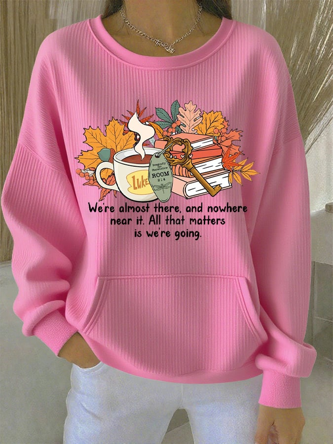 Women's Autumn Halloween Luke's Restaurant Printed Casual Holiday Crew Neck Sweatshirt