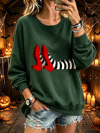 Women's Halloween Red Shoes  Print Sweatshirt