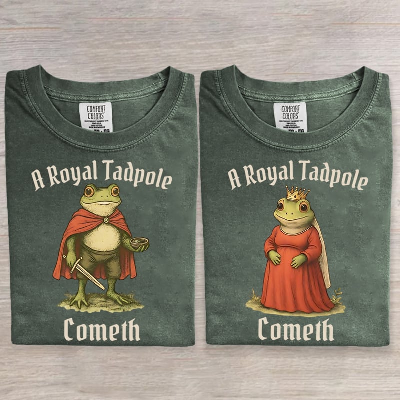 Frog Mom Dad Pregnancy Funny Couple Art Print T-Shirt