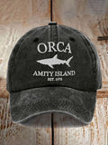 Retro Amity Island 1975 Print Baseball Cap