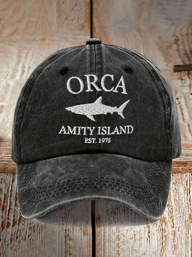 Retro Amity Island 1975 Print Baseball Cap