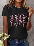 Women's Breast Cancer Crew Neck Print T-Shirt