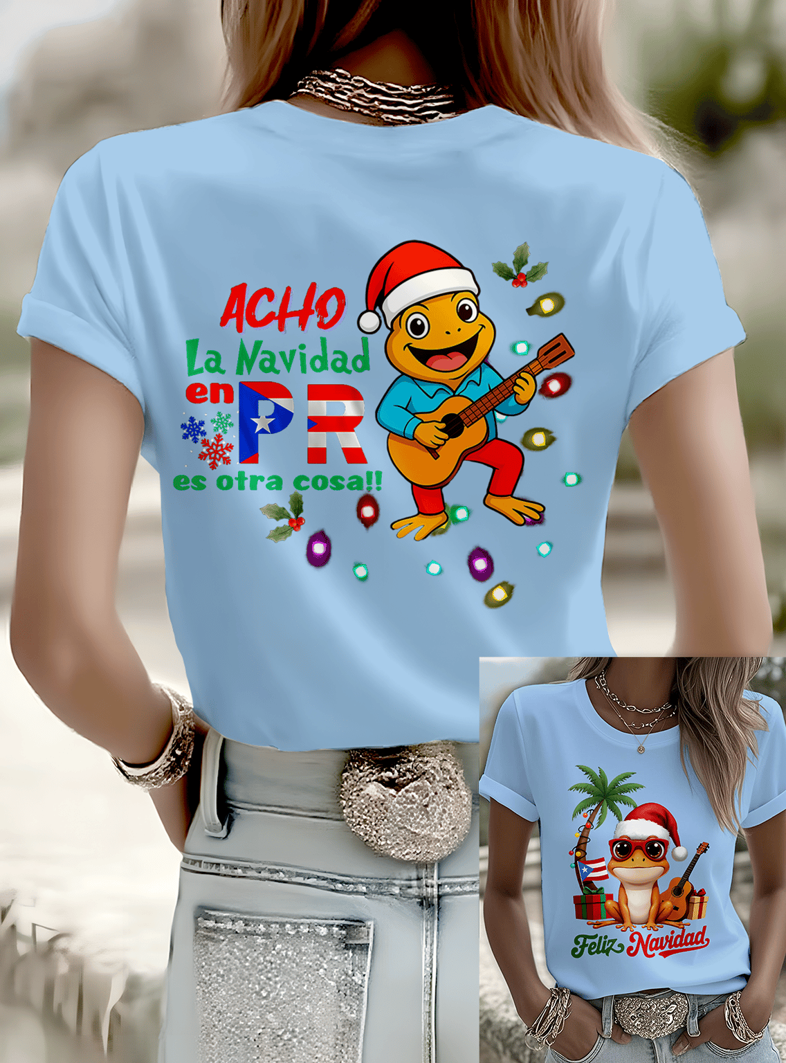 Puerto Rico Coquito LA navidad Printed T-shirts
