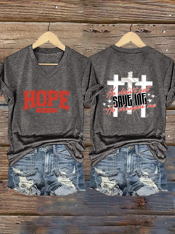 Women's Faith CROSS Print Short Sleeve T-Shirt