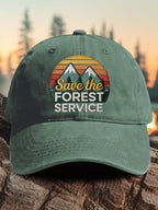 Retro Save The Forest Service Print Baseball Cap