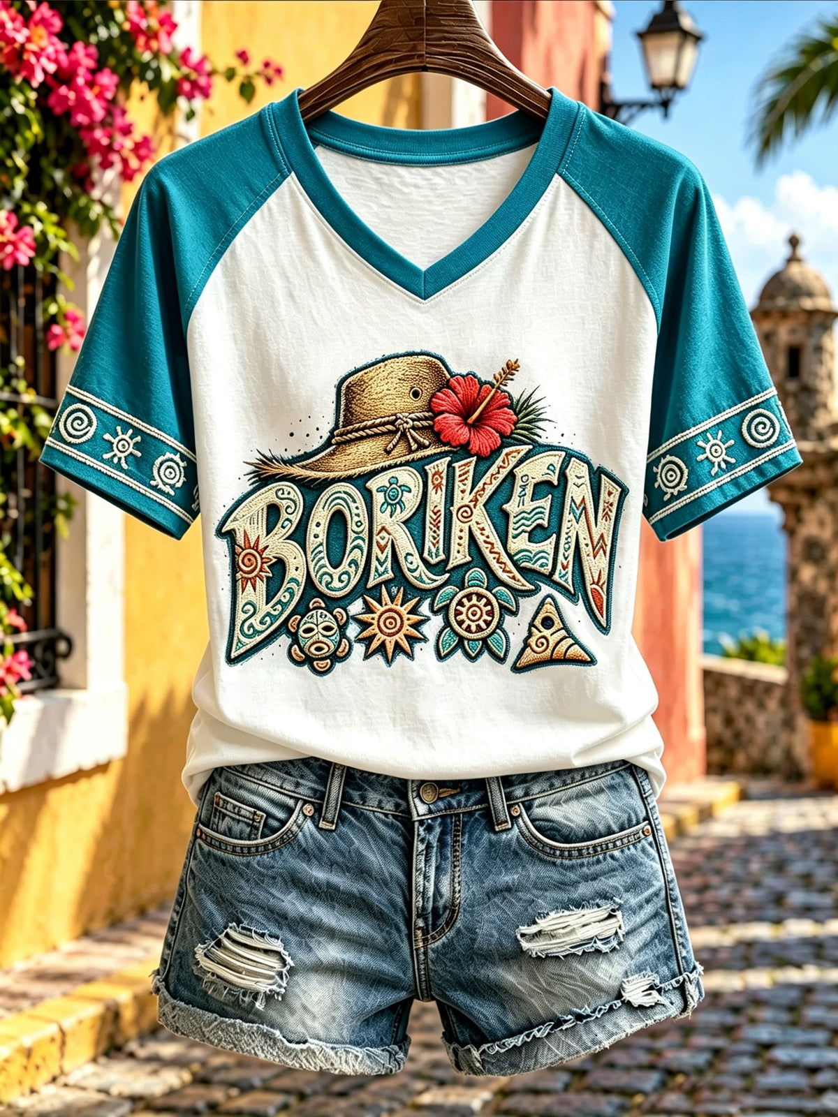 Women's Puerto Rican Art Print Top