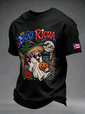 Men's Puerto Rico Halloween Print Short-Sleeve T-Shirt