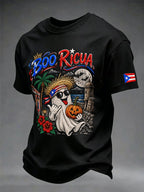Men's Puerto Rico Halloween Print Short-Sleeve T-Shirt