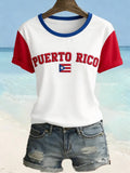 Retro Puerto Rico Print T-Shirt