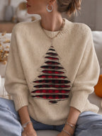 Women's Christmas Print Casual Knit Top