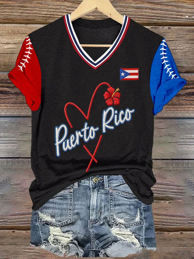 Women's Baseball Print T-Shirt