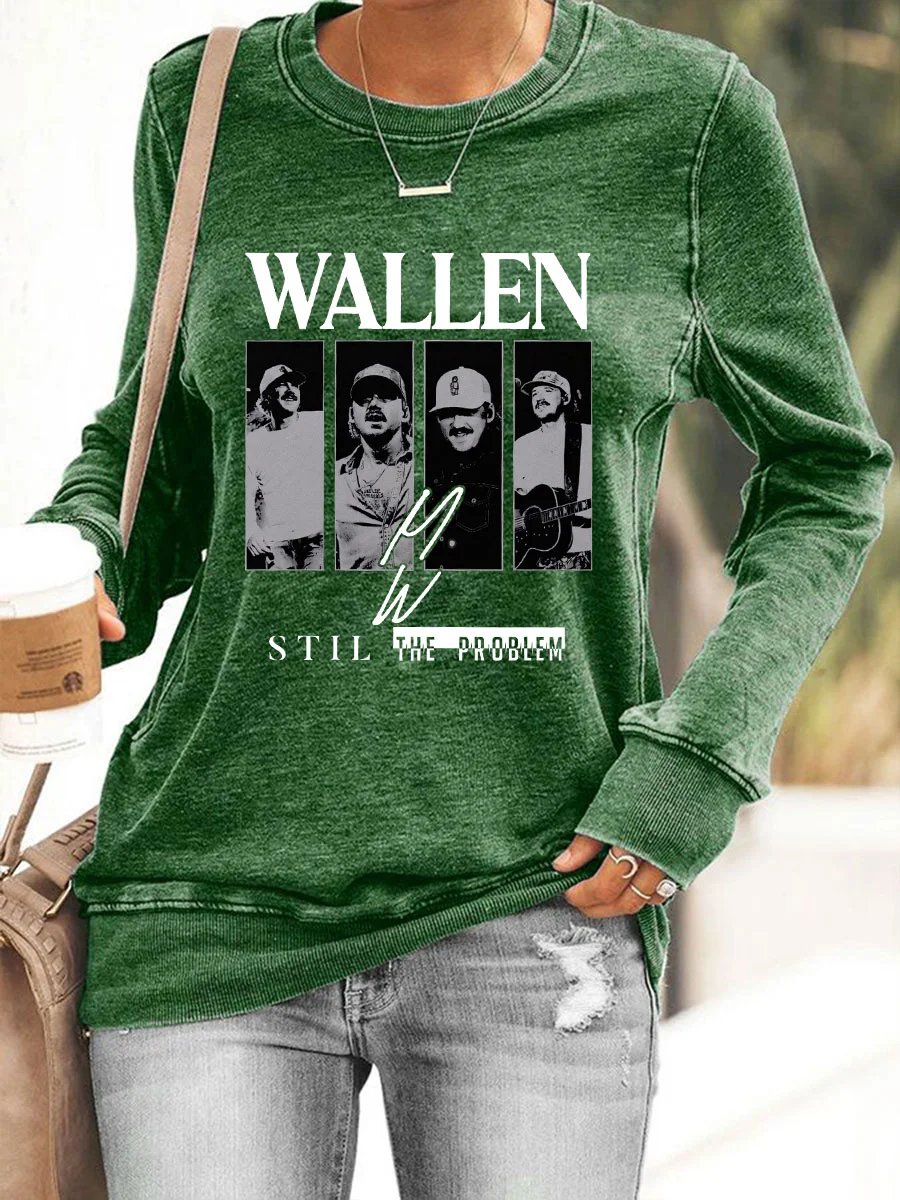 Women's Still The Problem Print Round Neck Sweatshirt