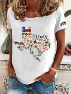 Women's Texas Stronger Than The Storm Print Crew Neck T-Shirt