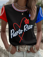 Women's Baseball Print T-Shirt