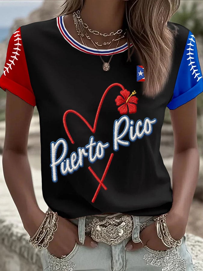 Women's Baseball Print T-Shirt