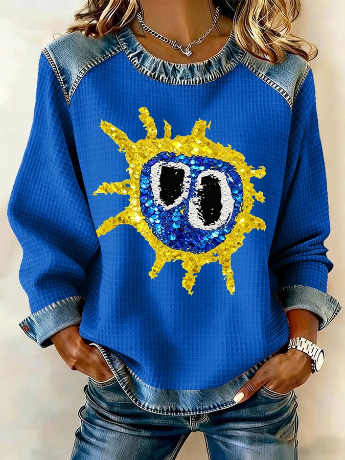 Women's Music Patchwork Casual Sweatshirt