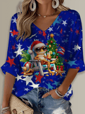 Puerto Rico Singer Boricua Printed Long Sleeve Top