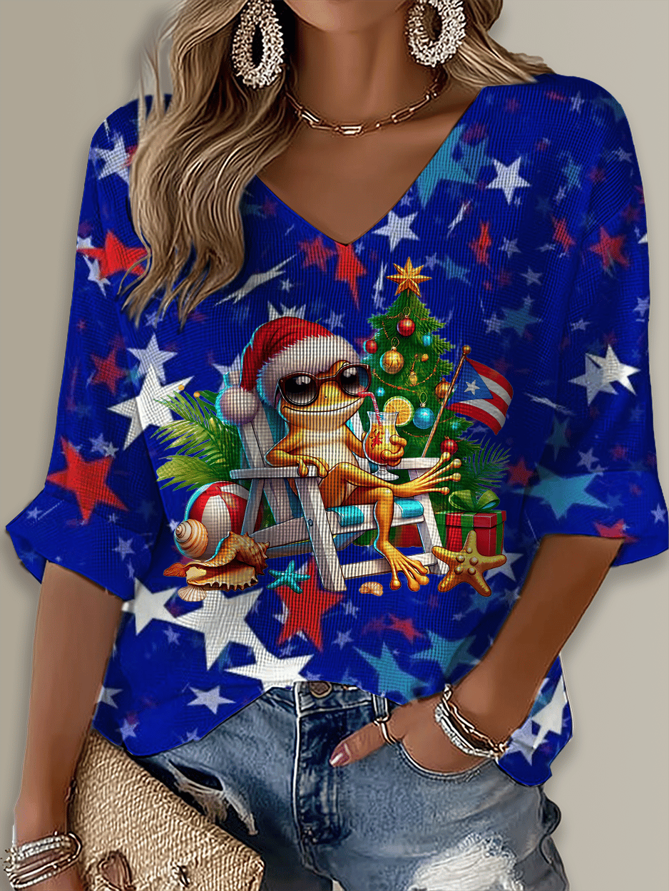 Puerto Rico Singer Boricua Printed Long Sleeve Top